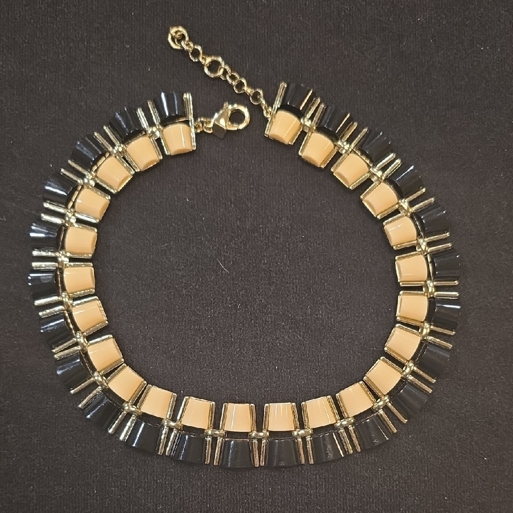 Banana Republic Gold and Black Statement Necklace